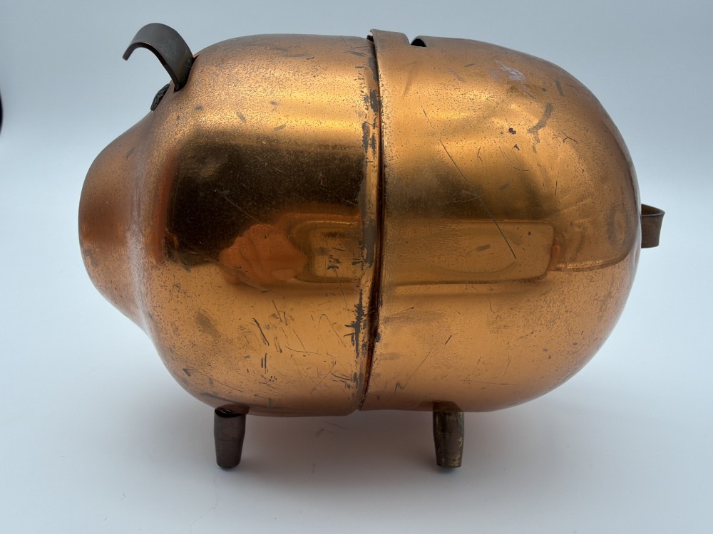 Vintage Copper Pig Coin Bank AS IS