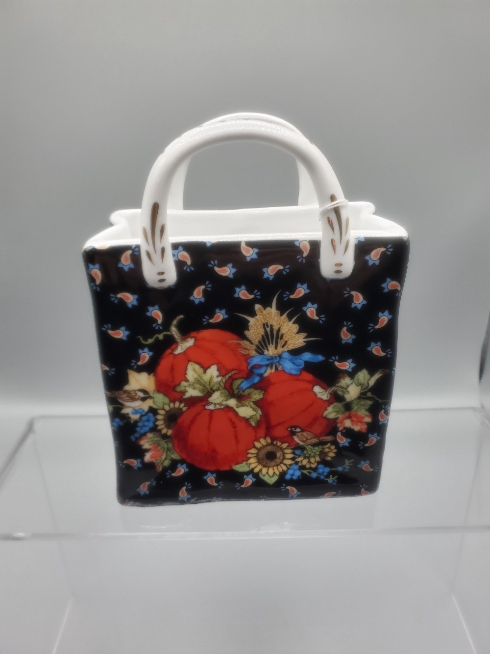 Sandi Gore Evans Art Fall Harvest Porcelain Gift Bag