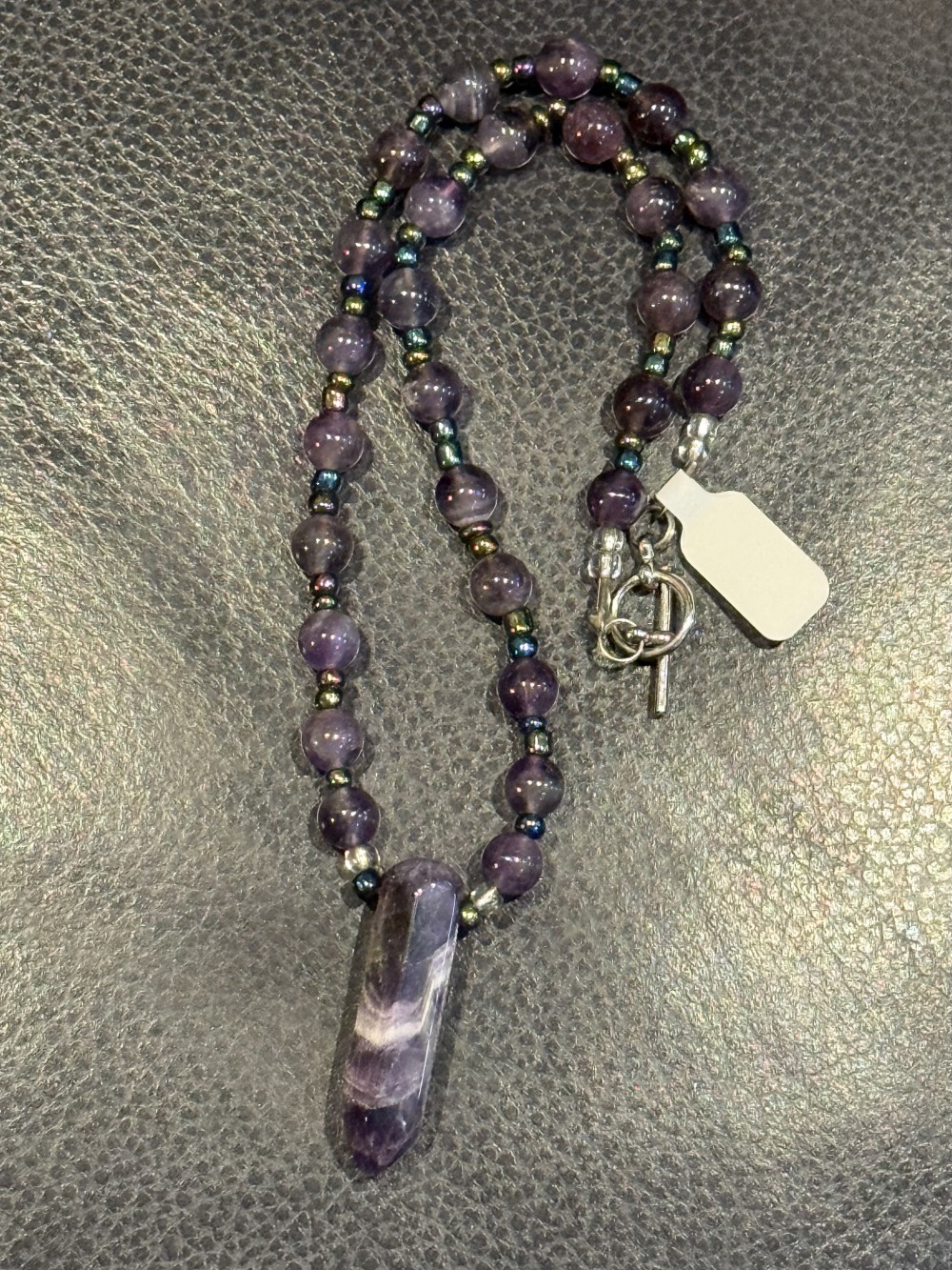 Necklace - Purple Crystal and Stone