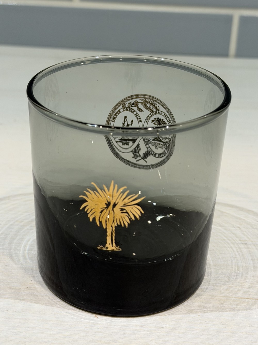 Vintage Black South Carolina Themed Glass
