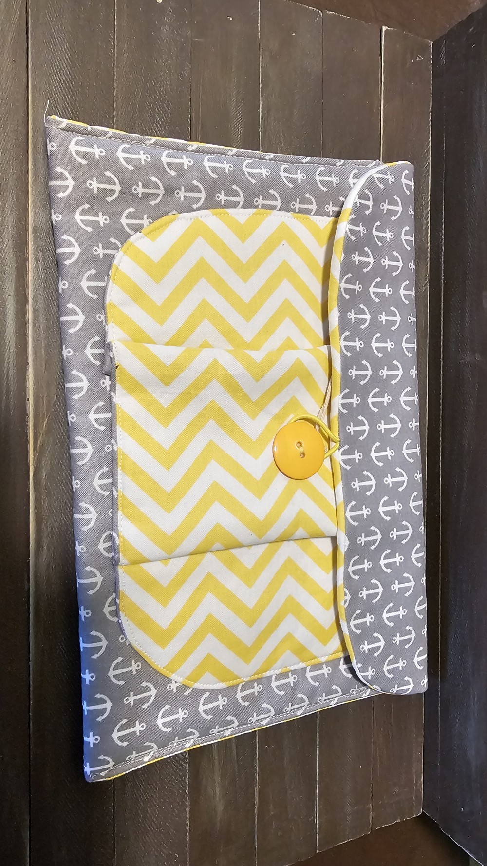 Handmade Anchor clutch/diaper clutch