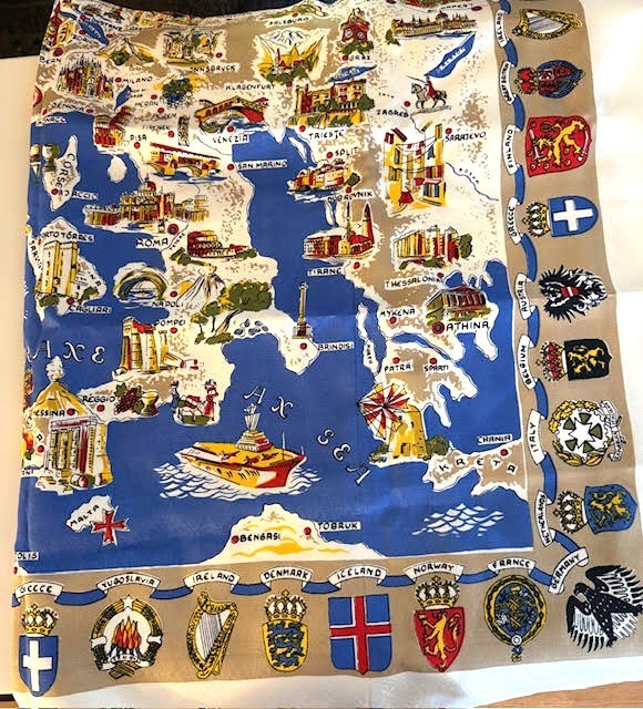 European Souvenir Tablecloth Multiple Countries Nice Quality Linen