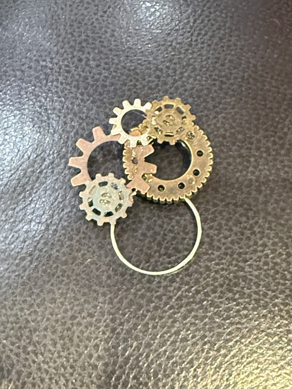 Eyeglass or ID Badge Holder Pin - SteamPunk Gears
