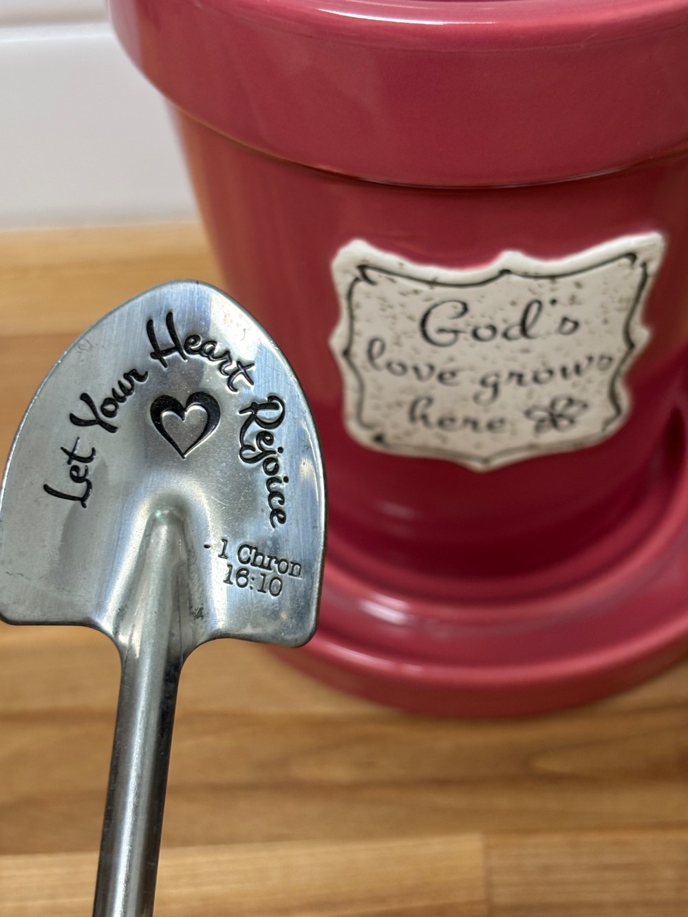 Mug Flower Pot Ceramic Gift Set Divinity Boutique God's Love Grows Here Shovel Spoon