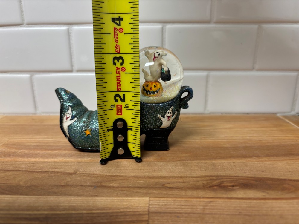 Miniature Halloween Witch Shoe Ghost Snow Globe Resin Figurine 3