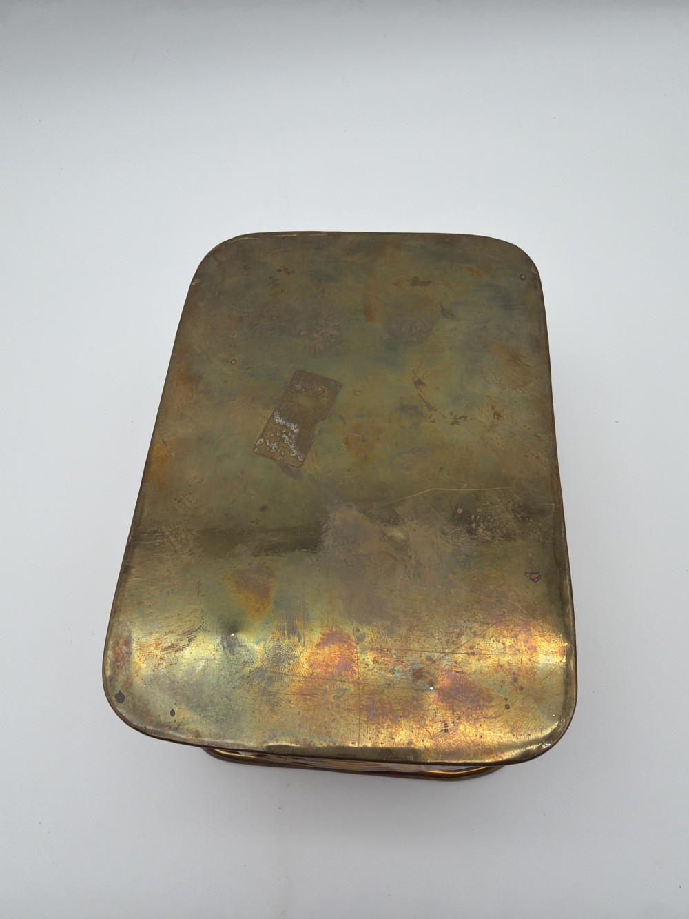 Vtg Rectangular Brass Planter Box