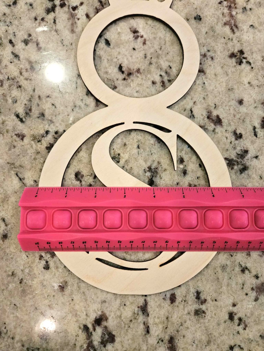 14 in Wood Laser Cut Bunny Monogram - Letter S