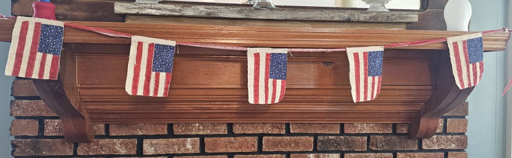 Rustic Fabric flag garland