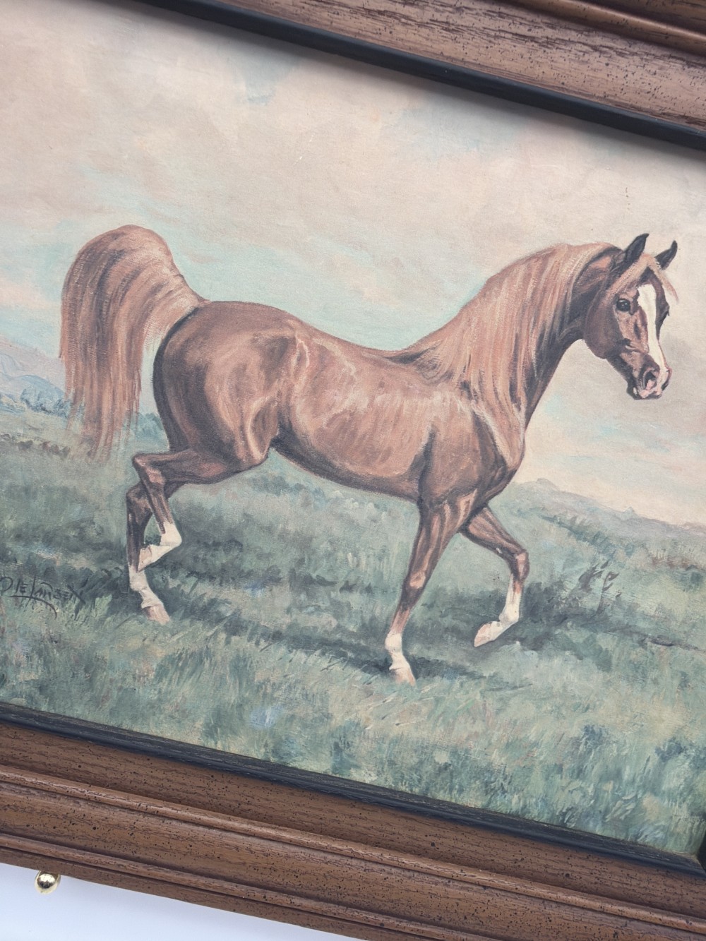 Vtg Ole Larsen Horse in Motion Print
