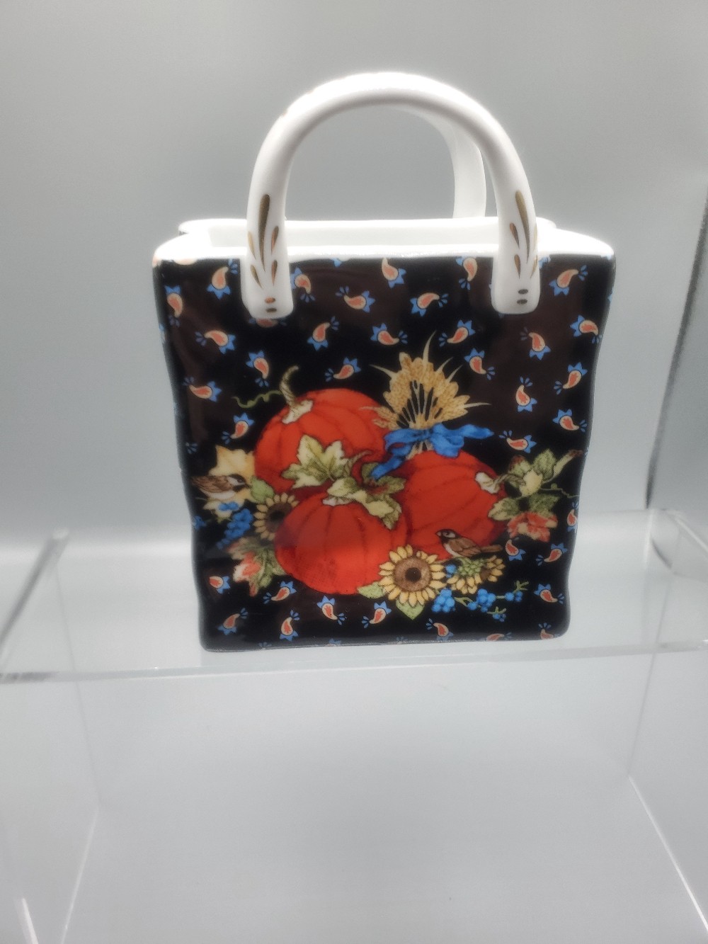 Sandi Gore Evans Art Fall Harvest Porcelain Gift Bag