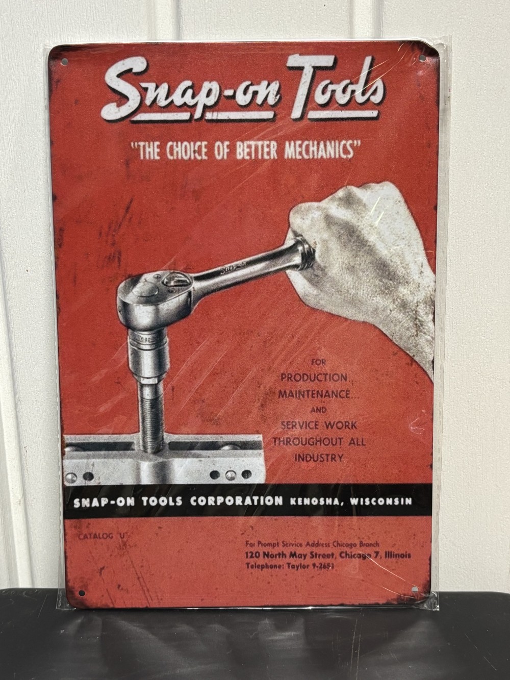 Snap-on Tools Retro Tin Metal Sign 8” x 12”