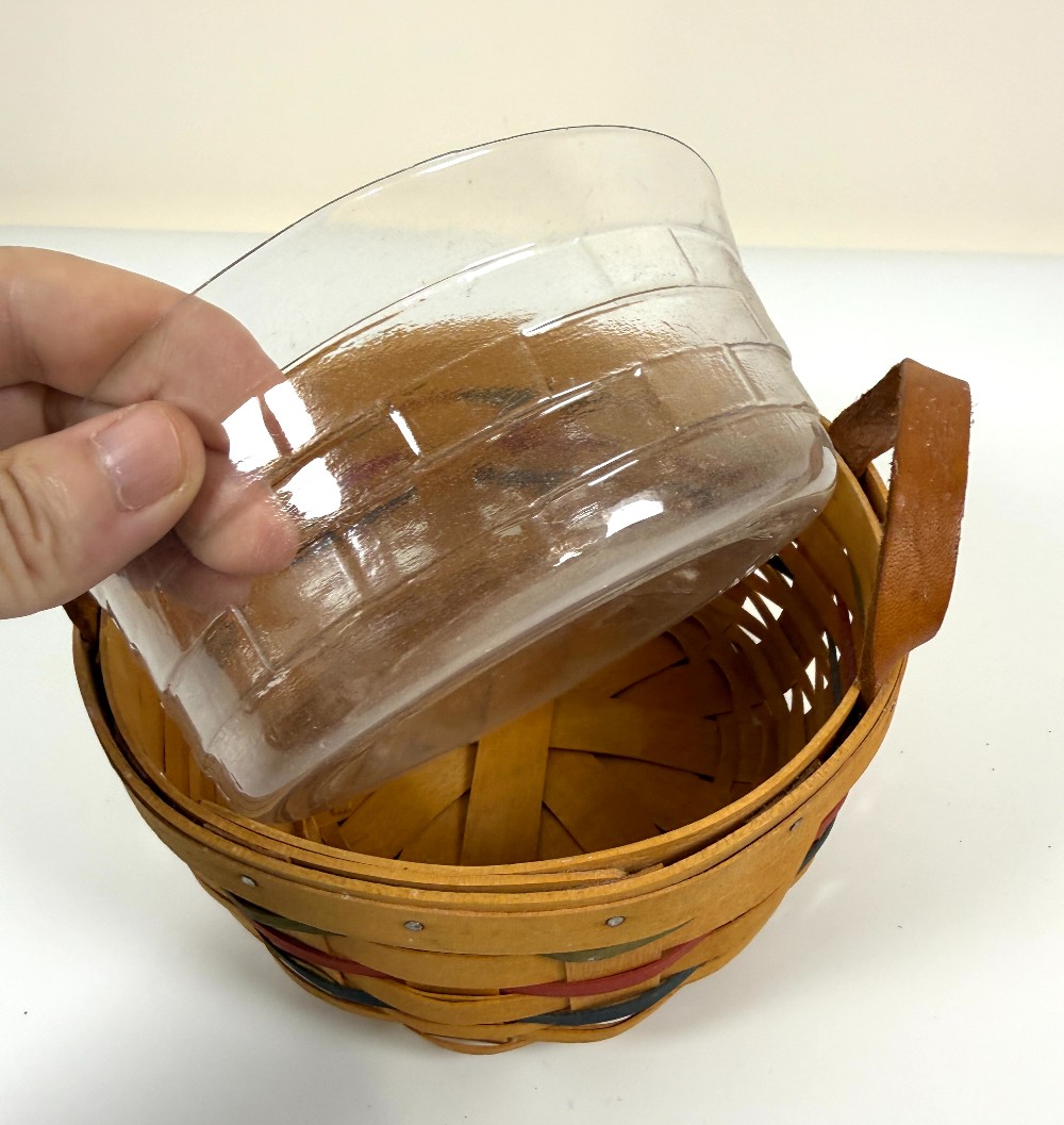 Longaberger round basket with liner
