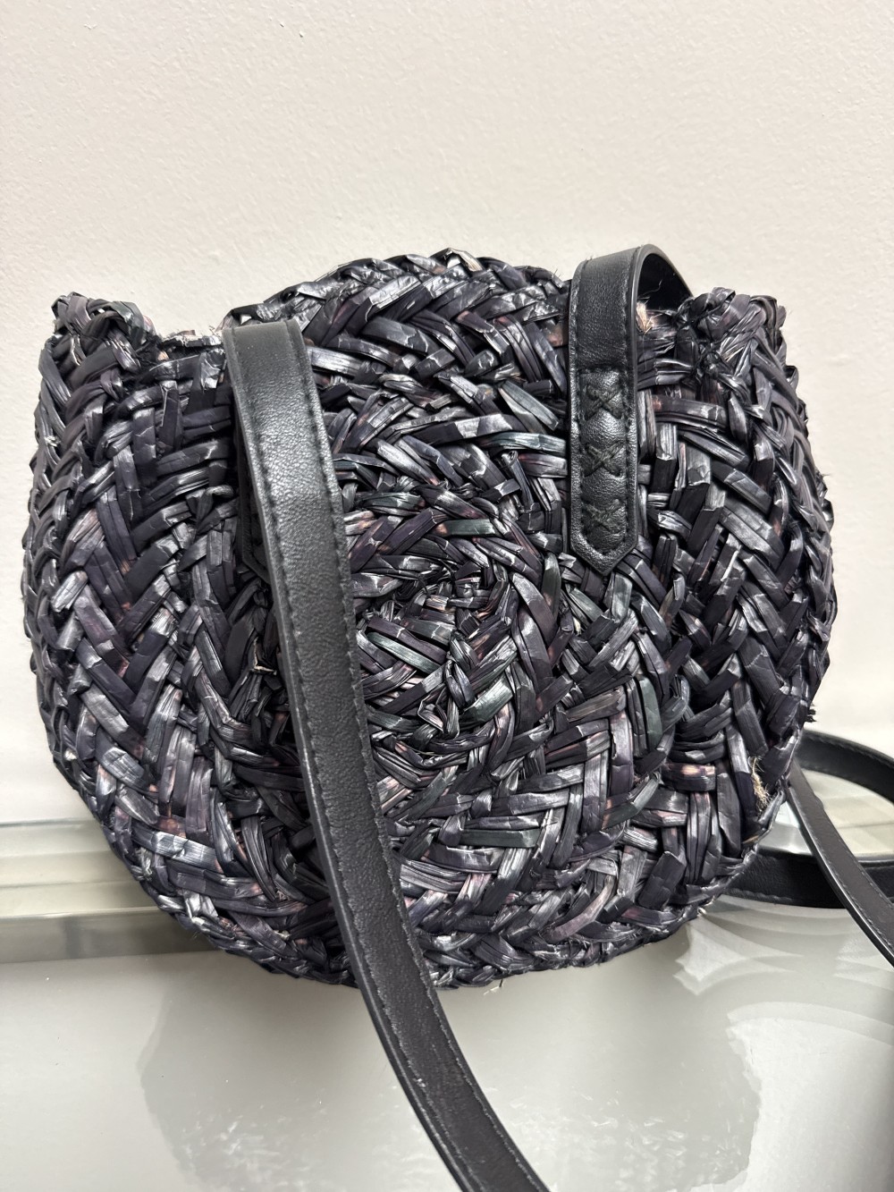 Billabong Black / Purple Woven Straw Purse