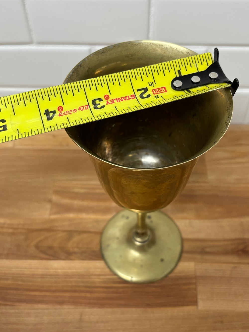 Goblet Leonard Brass Tone Silverplate Vintage Drinkware 7 in