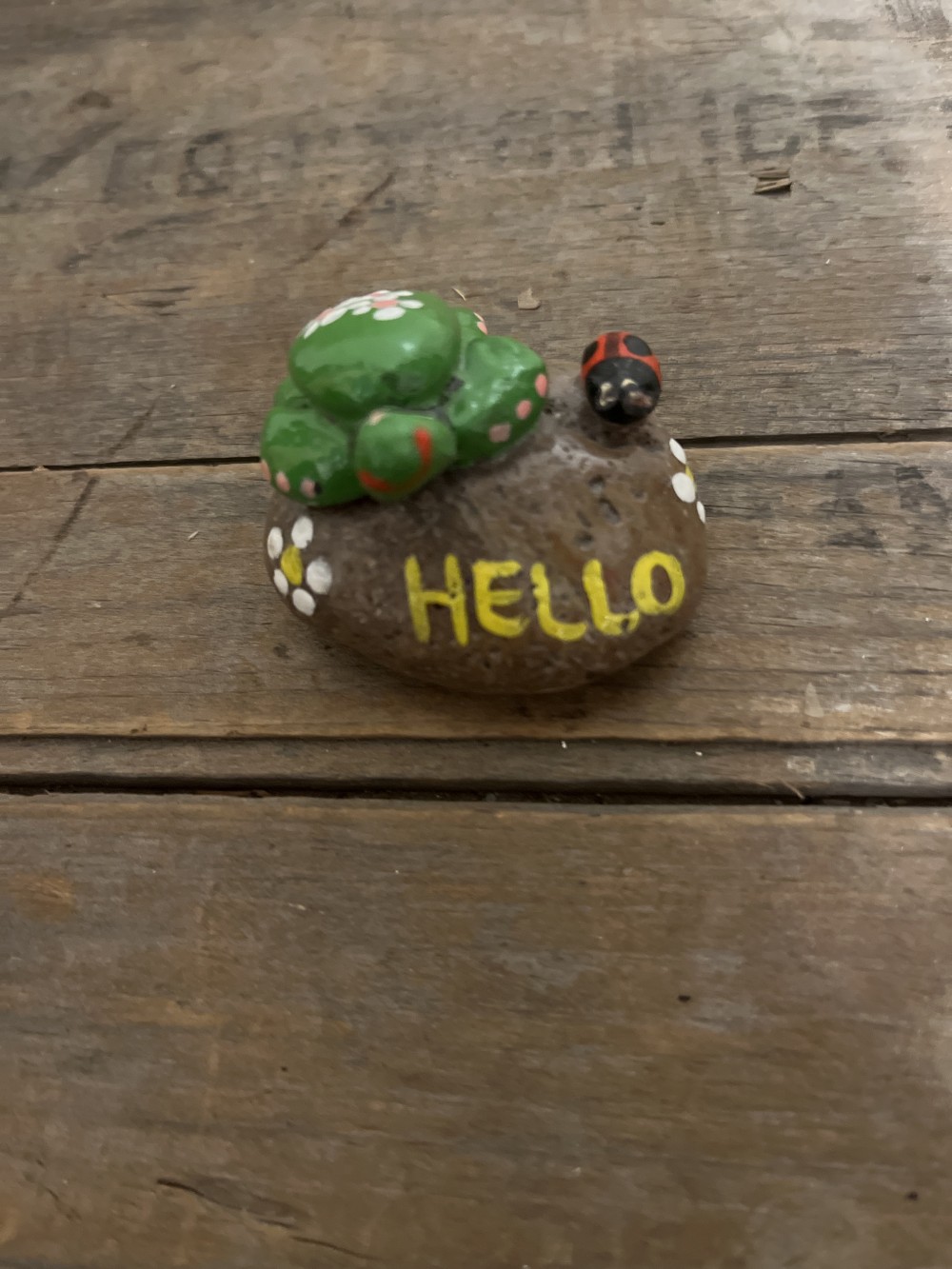 Vtg handmade Pet Rock Turtle