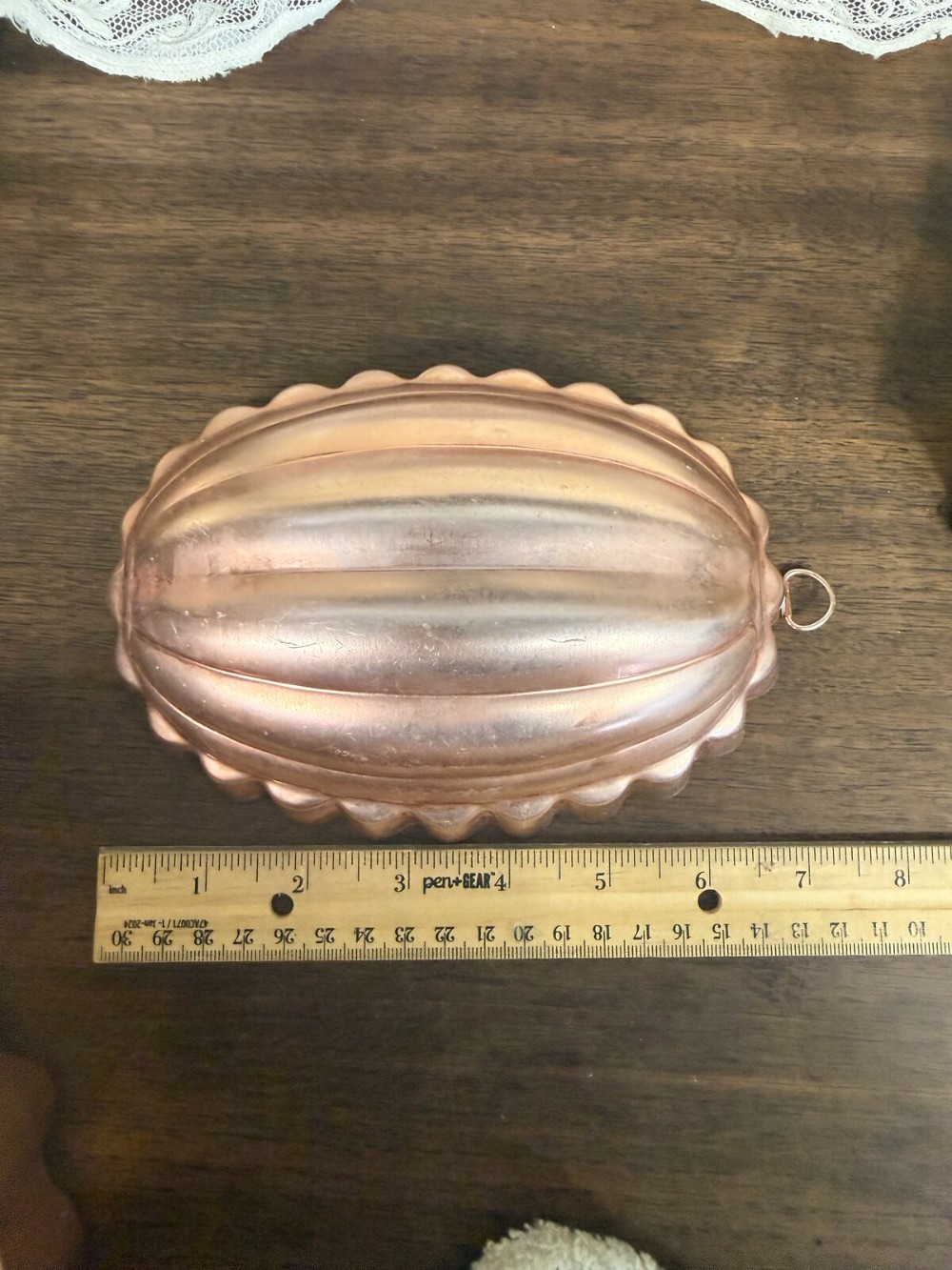 Copper Tone Melon Mold with Hanging Ring