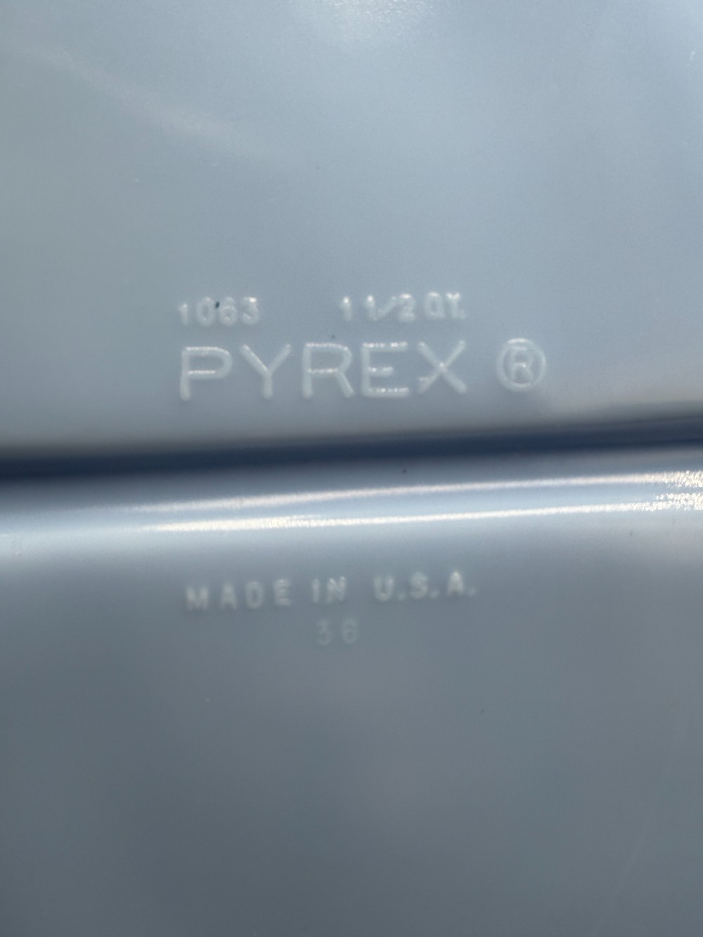 Pyrex Delphite Blue Divided Casserole Dish