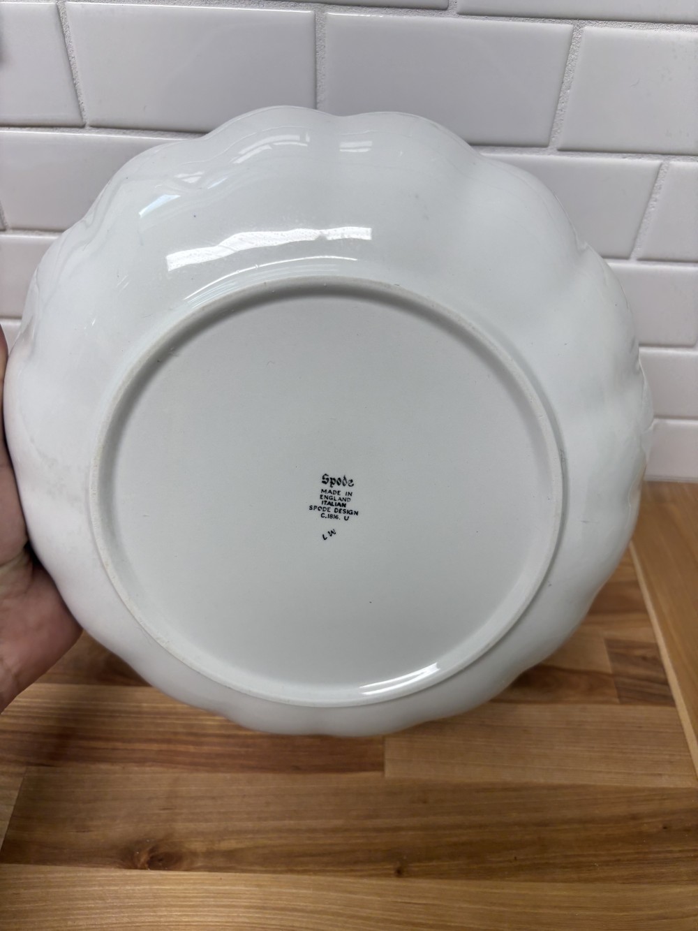 Spode Blue Italian Scalloped Serving Bowl 10” Made in England