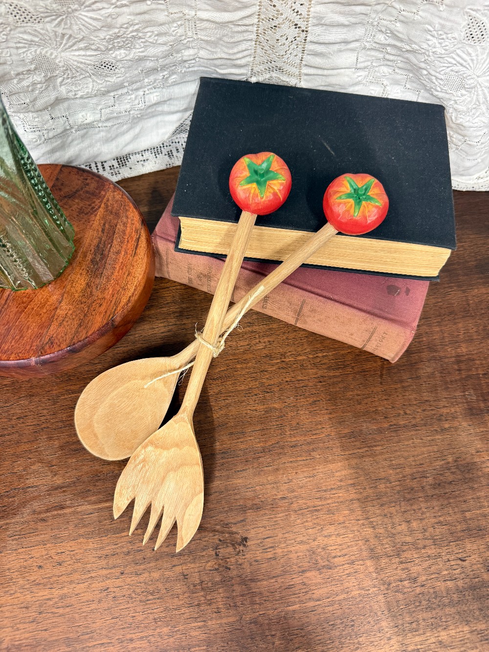 Wood Salad Servers | Tomato Handles