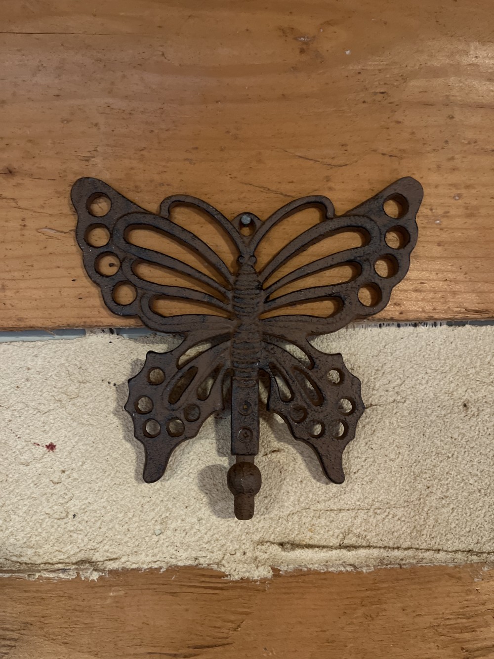 Cast iron butterfly wall hook