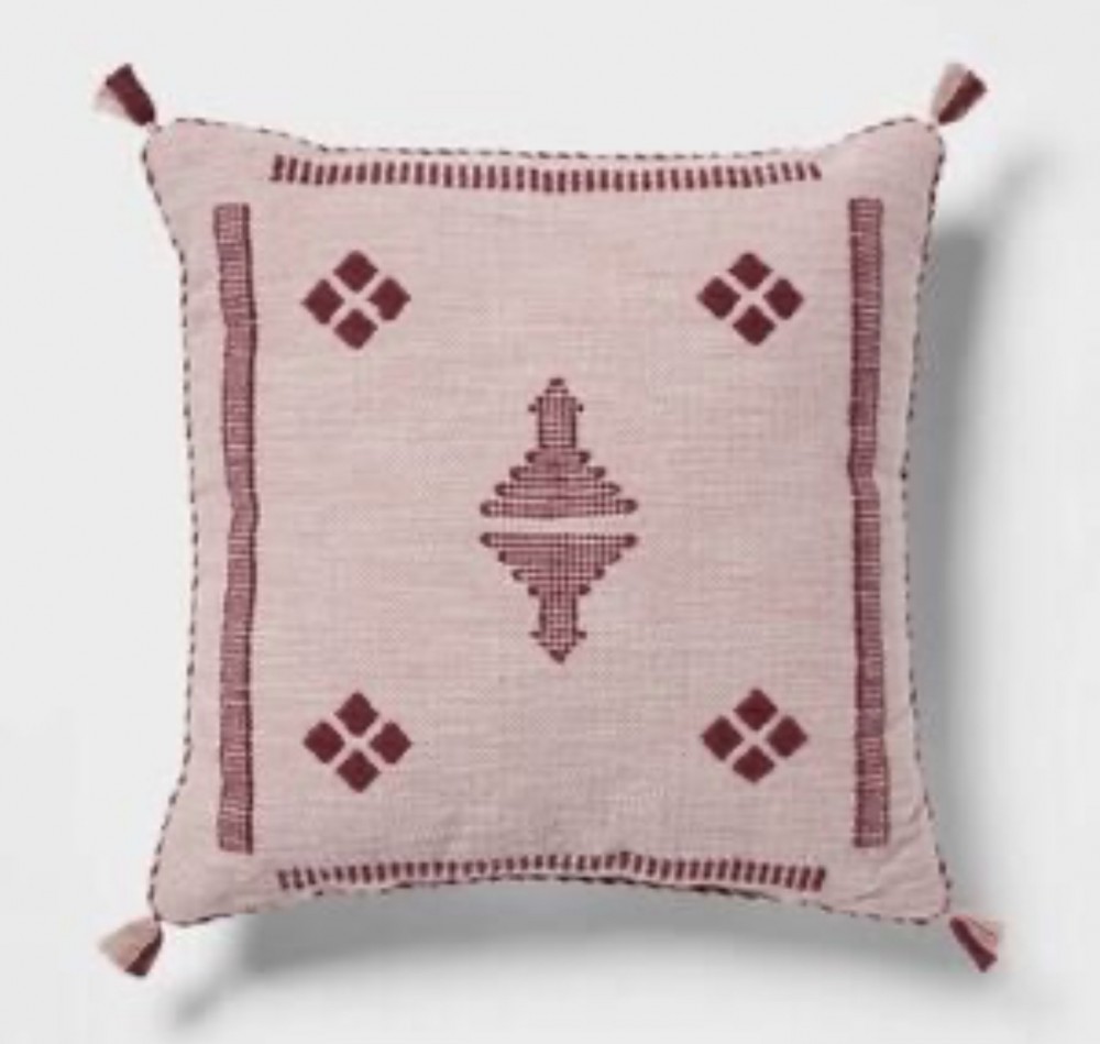 Cactus woven throw pillow