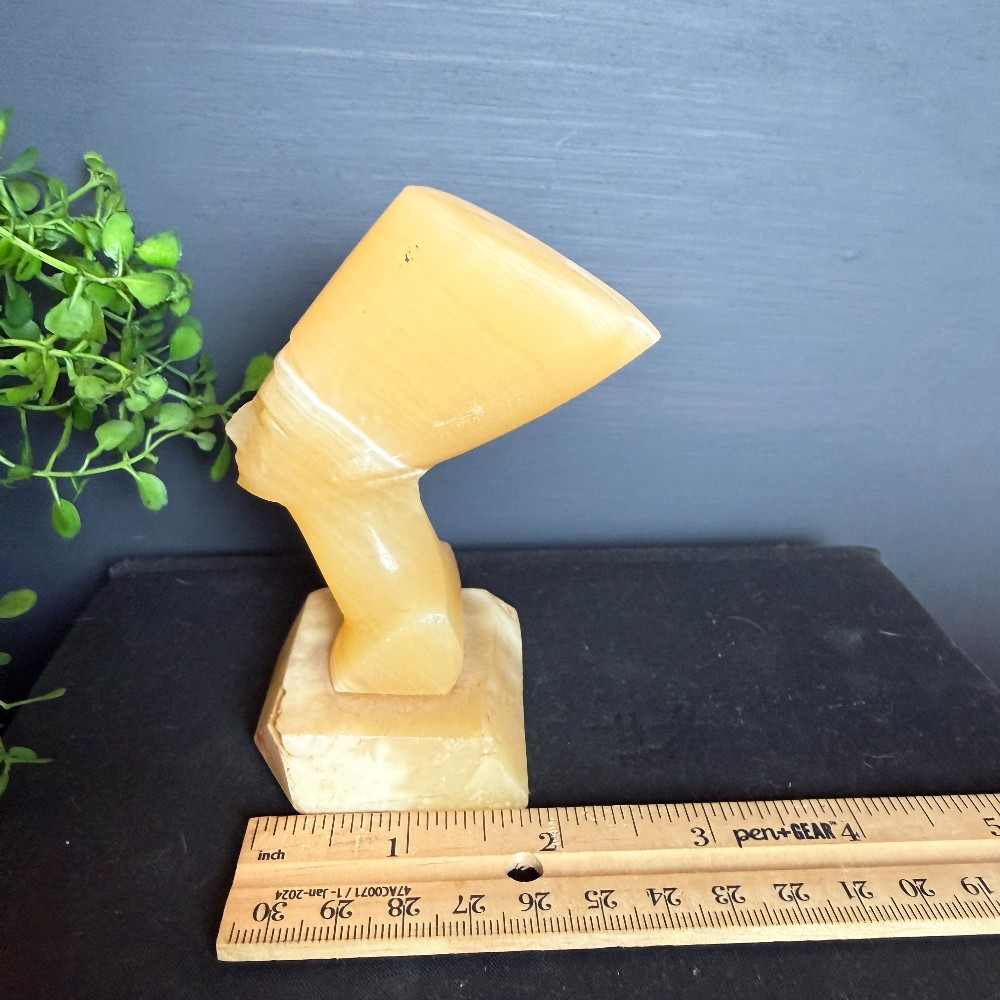 Carved Alabaster Nefertiti Bust Egyptian