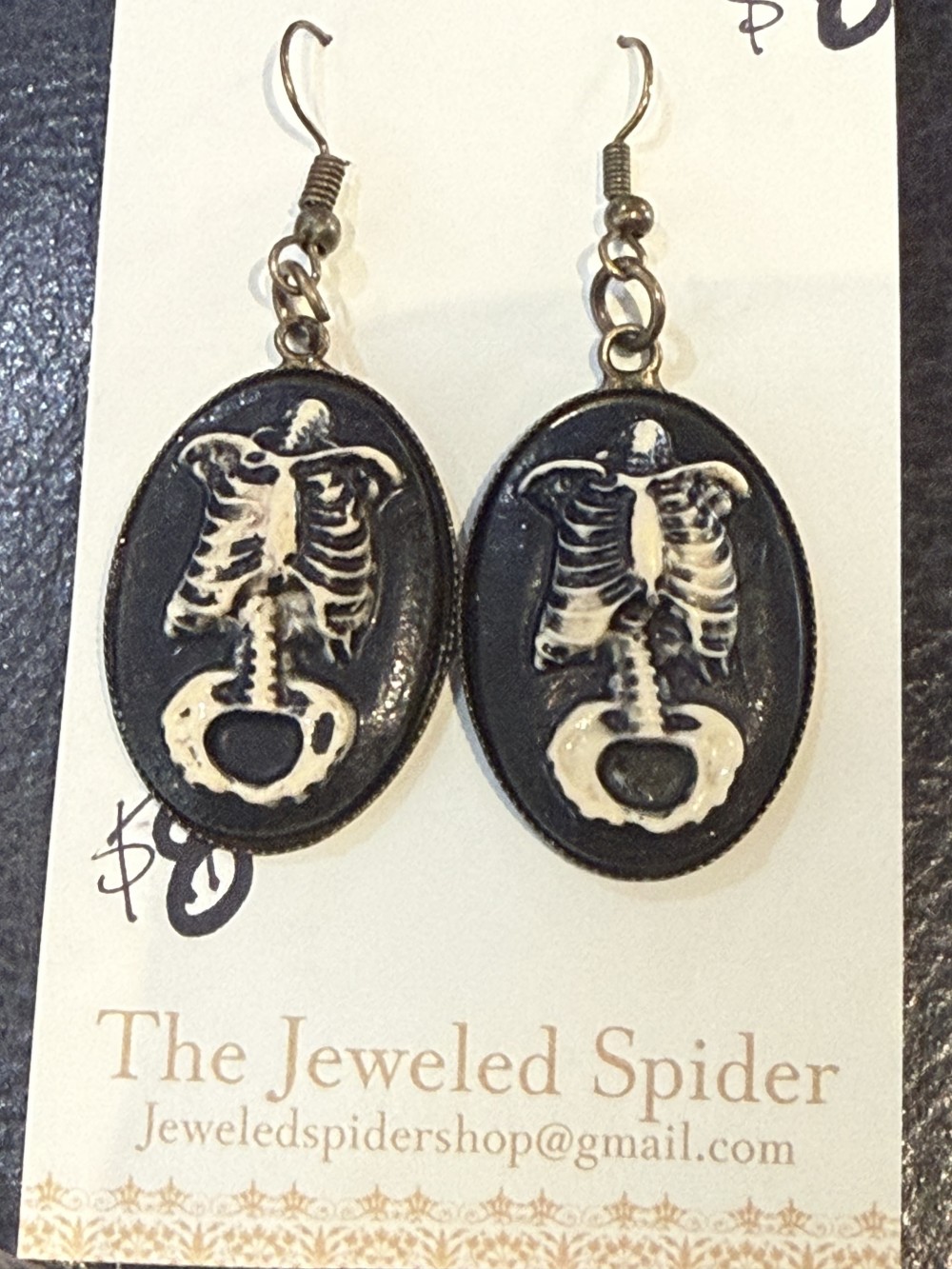 Earrings - Torso Skeleton Cameo