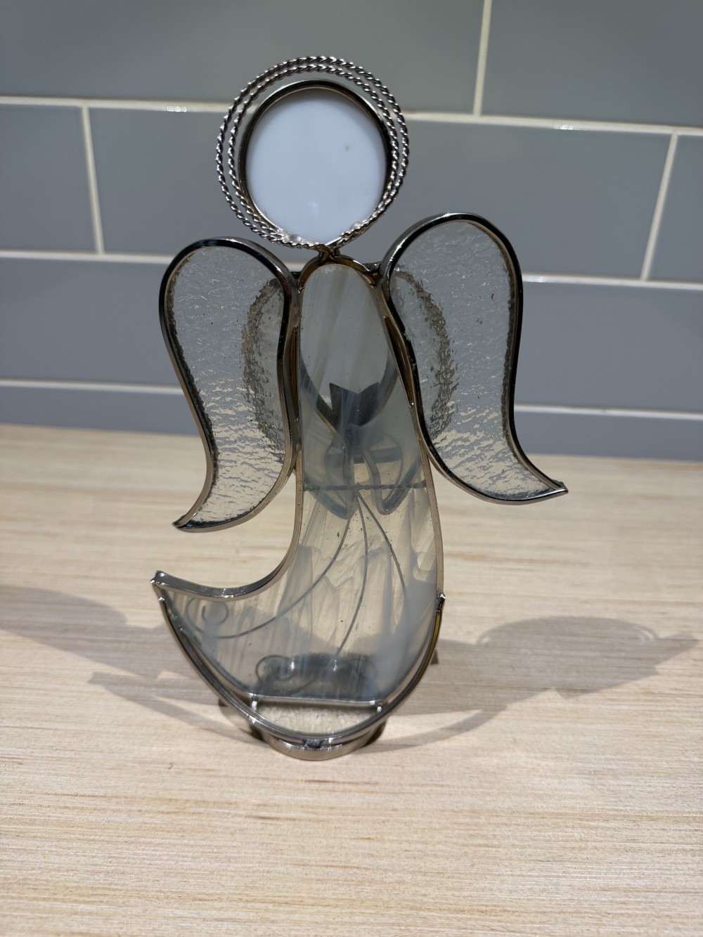 Handcrafted Stained Glass Angel – 10 × 6 Inches –