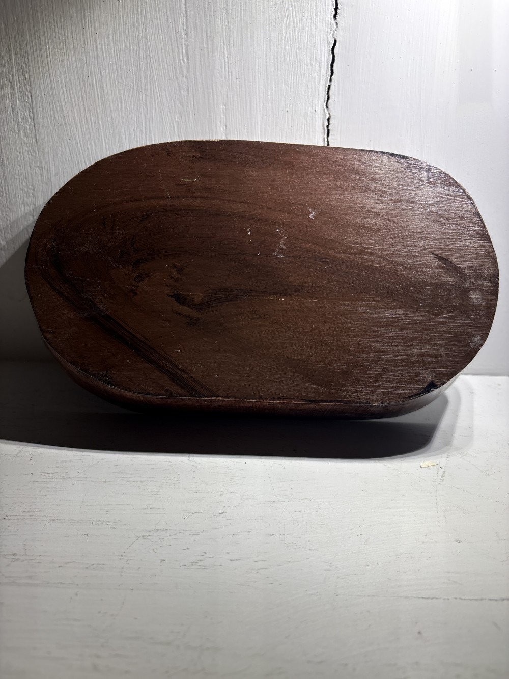 Dough Bowl Style Dark Wood Prayer Bowl ~8