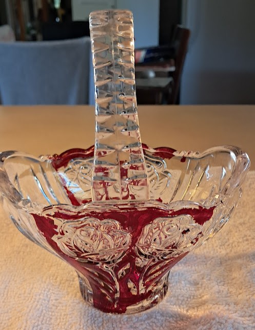 Anna Hutte Crystal Ruby Stained Brides Basket