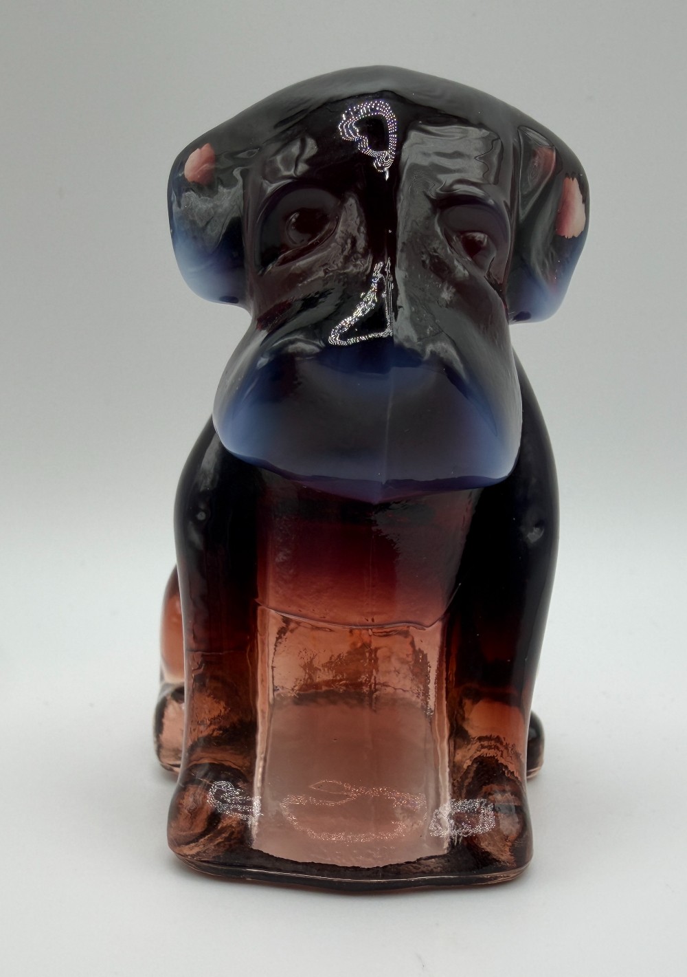 1980s Boyd Glass Pooche the Dog Vintage Figurine - Mulberry