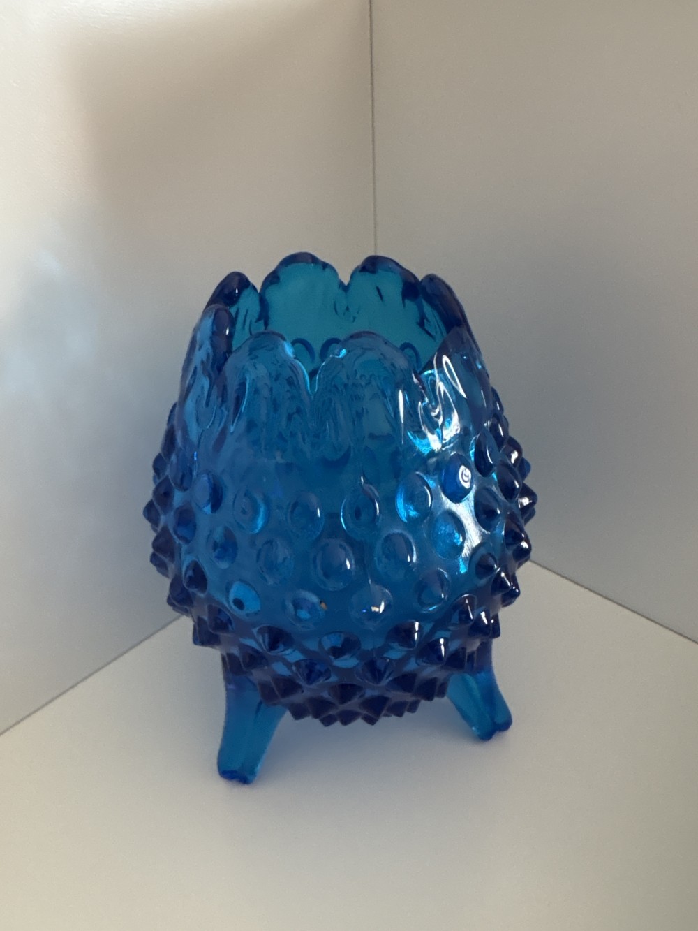 Fenton Hobnail 3 Footed Egg Shaped Vase