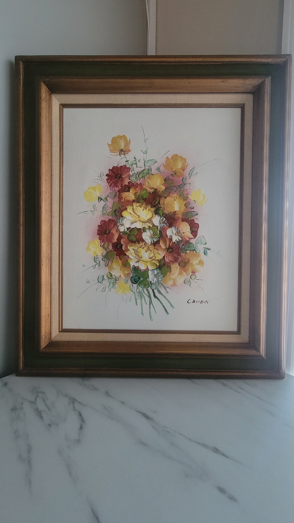 Mid-Century Impersonist Floral Still Life Painting