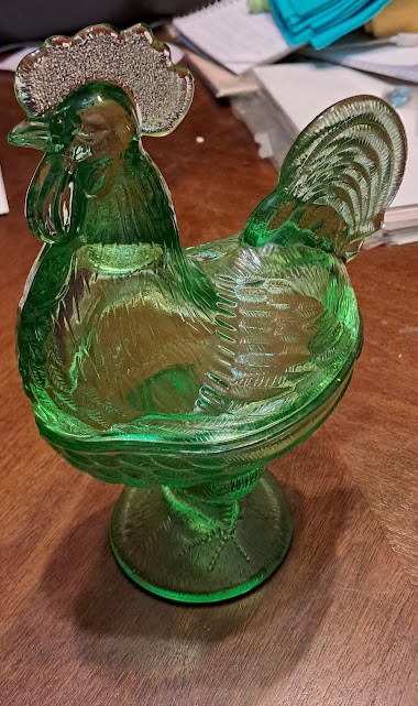 Mosser Green Rooster on Nest