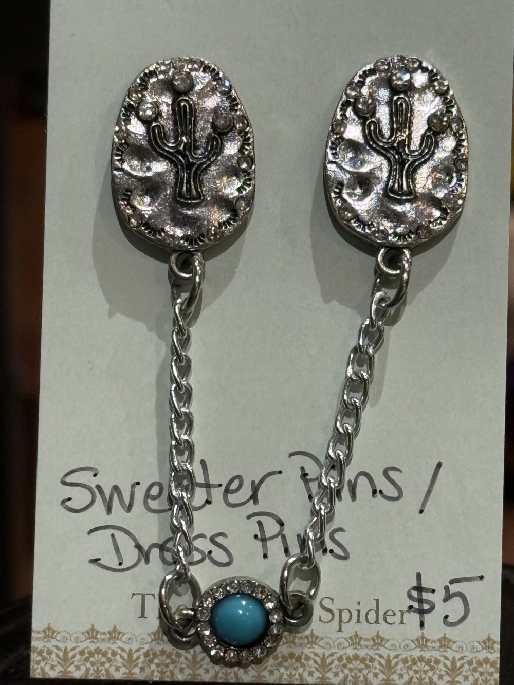 Sweater Pins: Cactus Medallions, Cloak Pins, Dress Pins