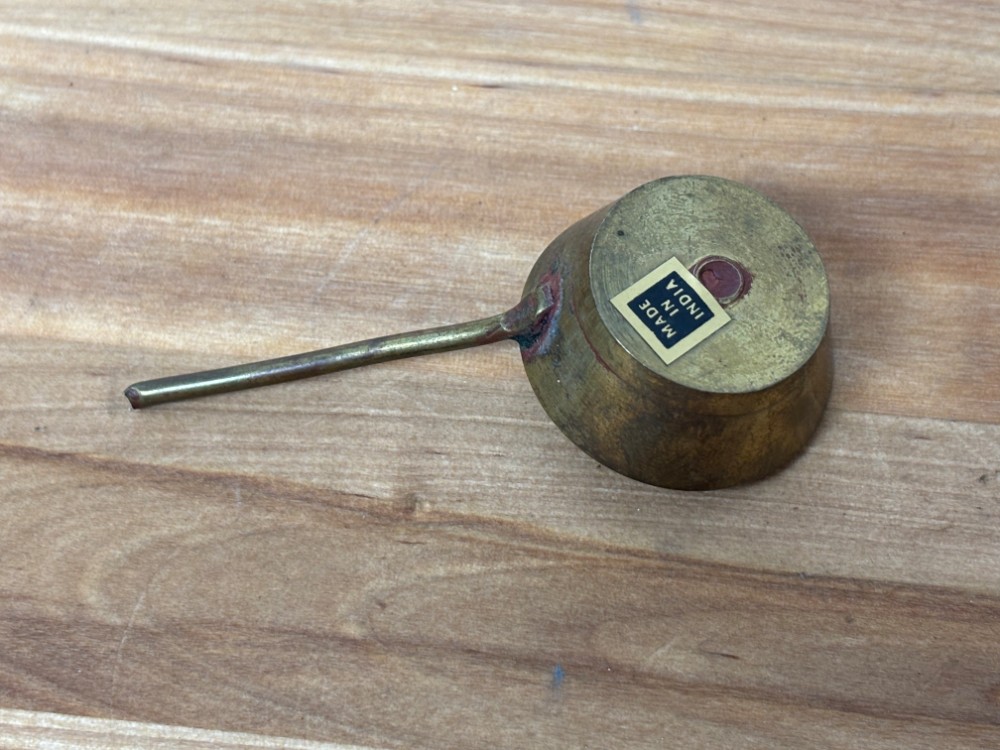 Miniature Vintage Brass Saucepan Skillet Made in India Dollhouse Kitchen Decor
