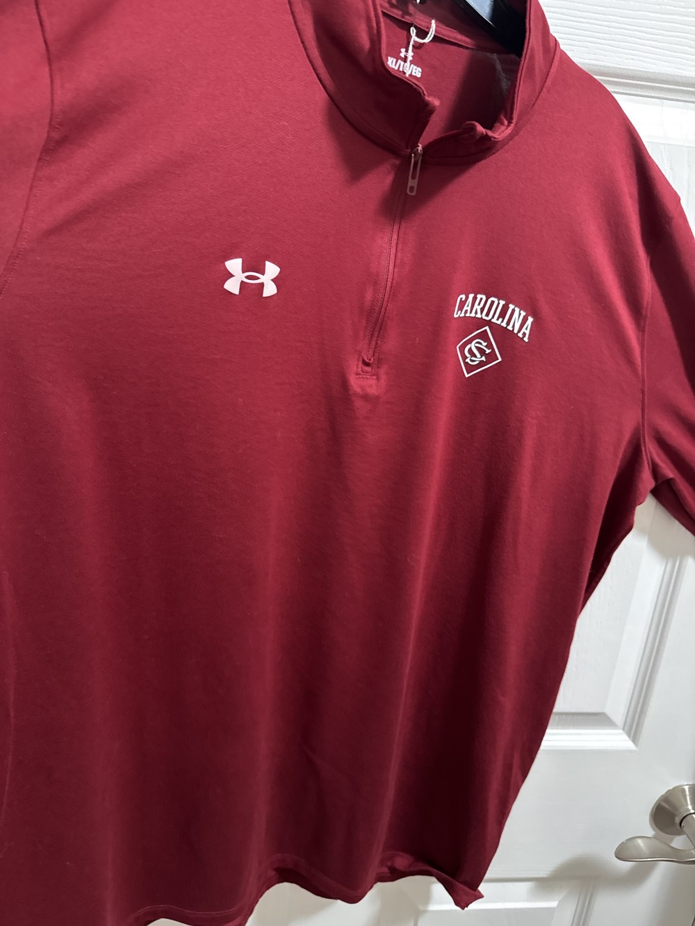 S. C. L/S QUARTER ZIP GAMECOCK GARNET RED