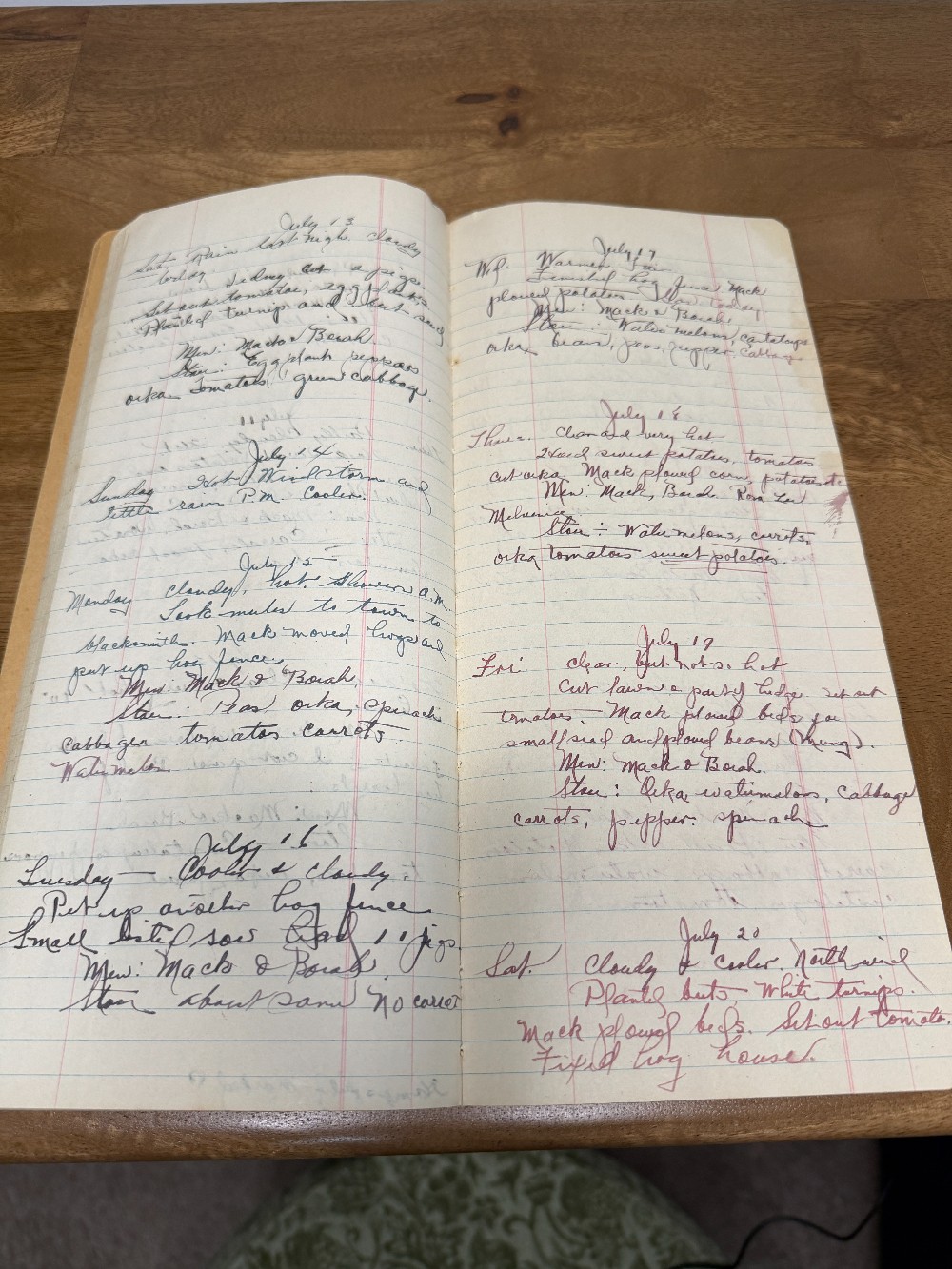 1929 Handwritten Diary Farmer's Journal