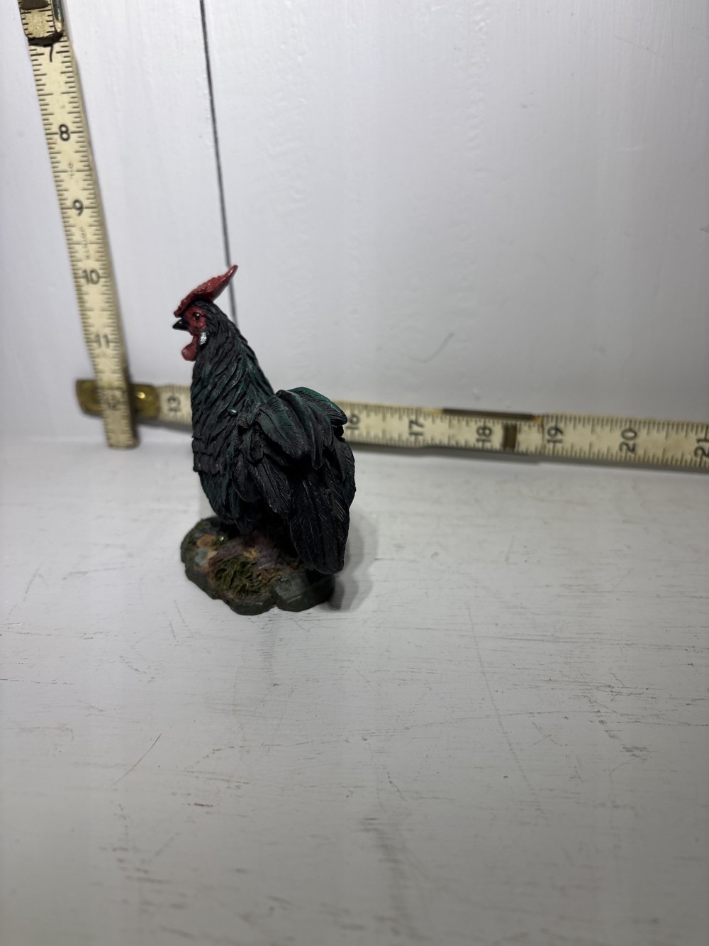 Black Rooster Figurine Resin