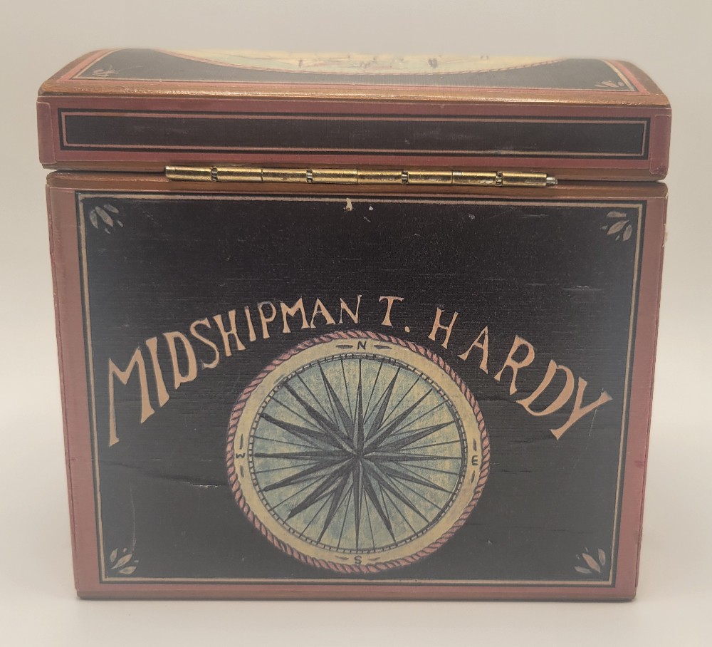 Vintage Midshipman T. Hardy Wooden Nautical Storage Chest