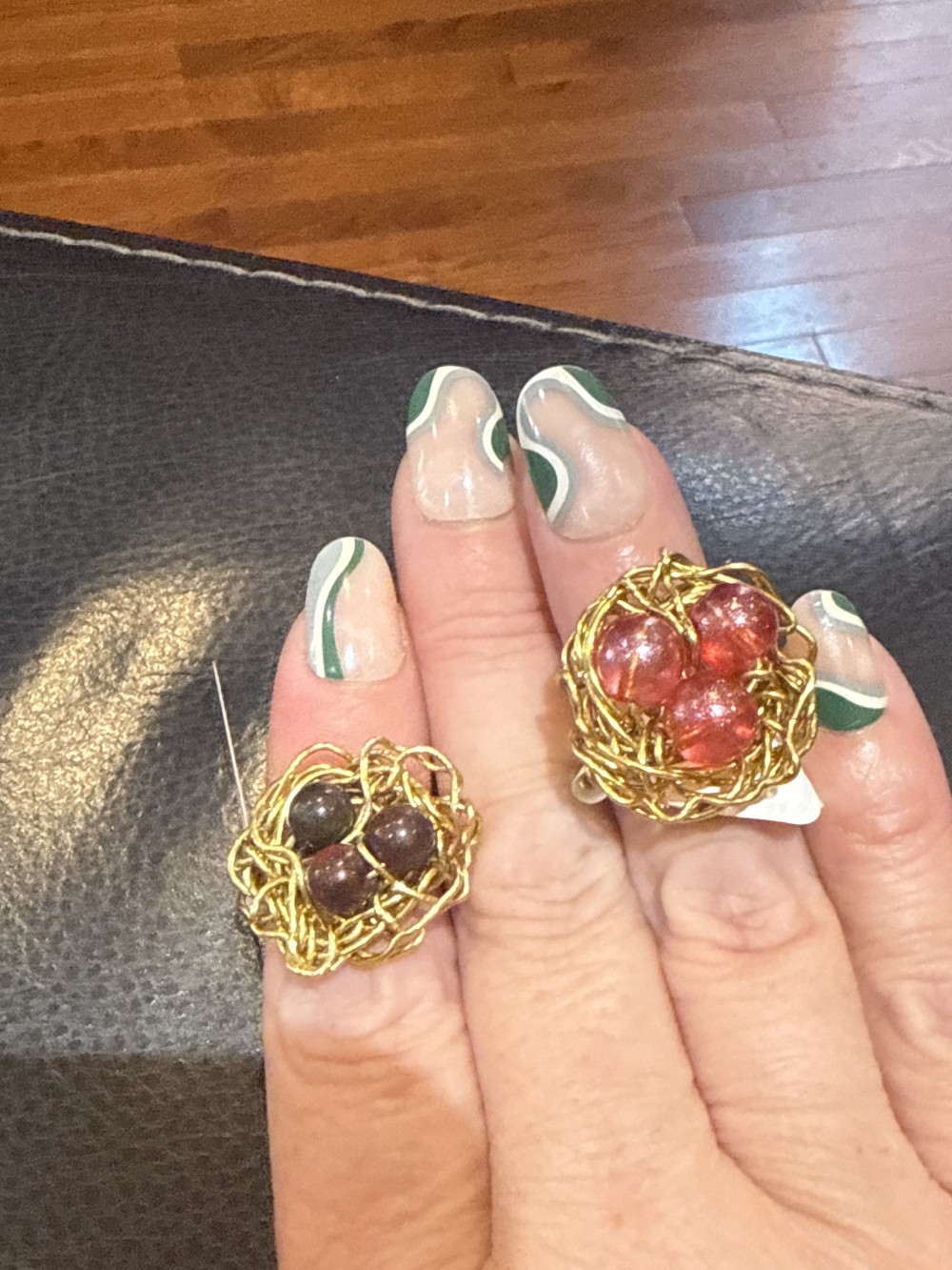 Ring- Bird Nest Gold Wire Wrapped