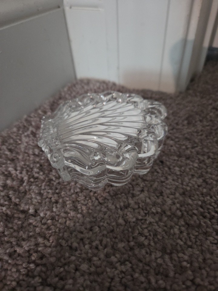 Vintage Glass Shell Trinket Dish