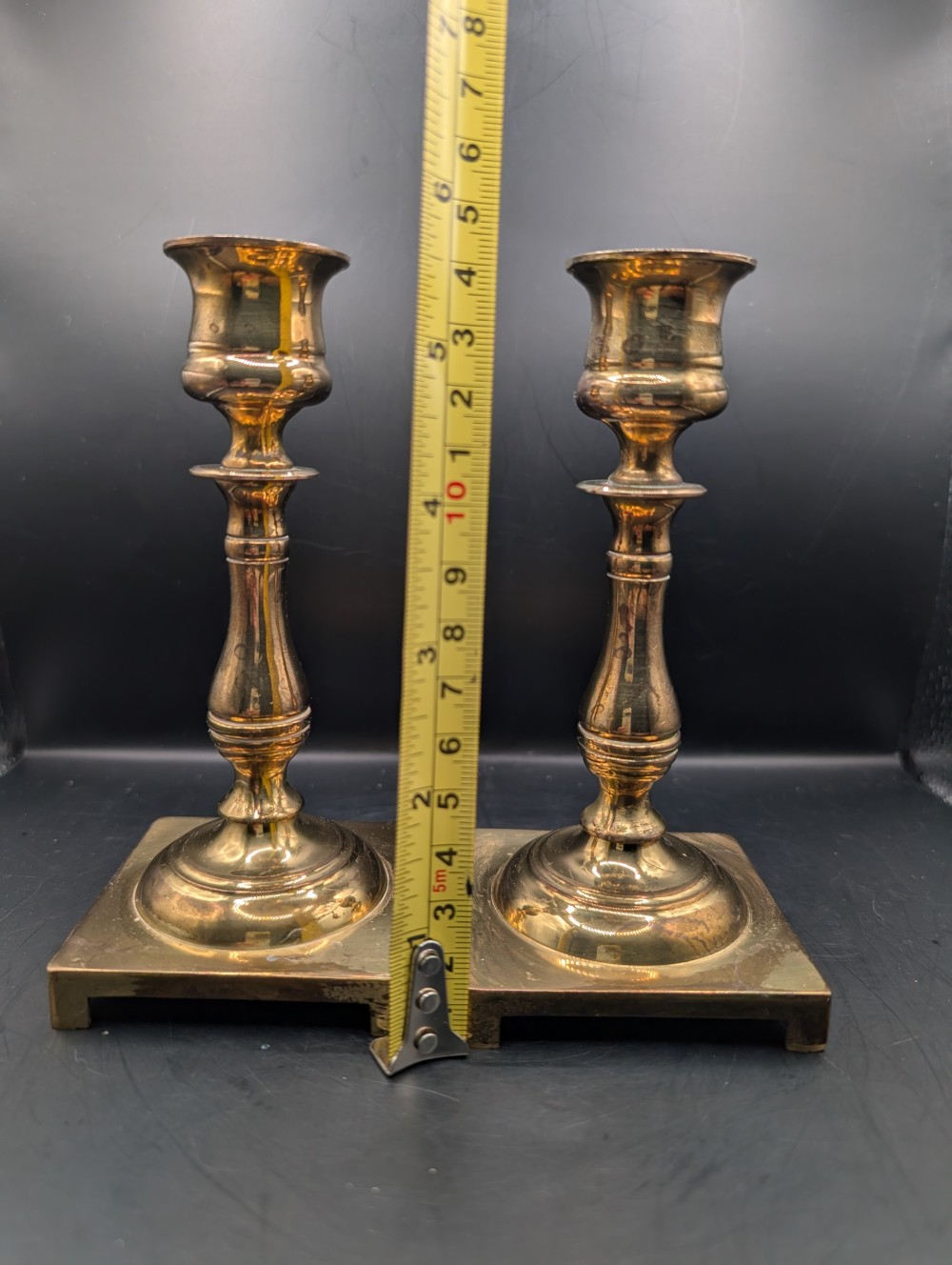 Set/2 vtg Made in England brass candlesticks made in England