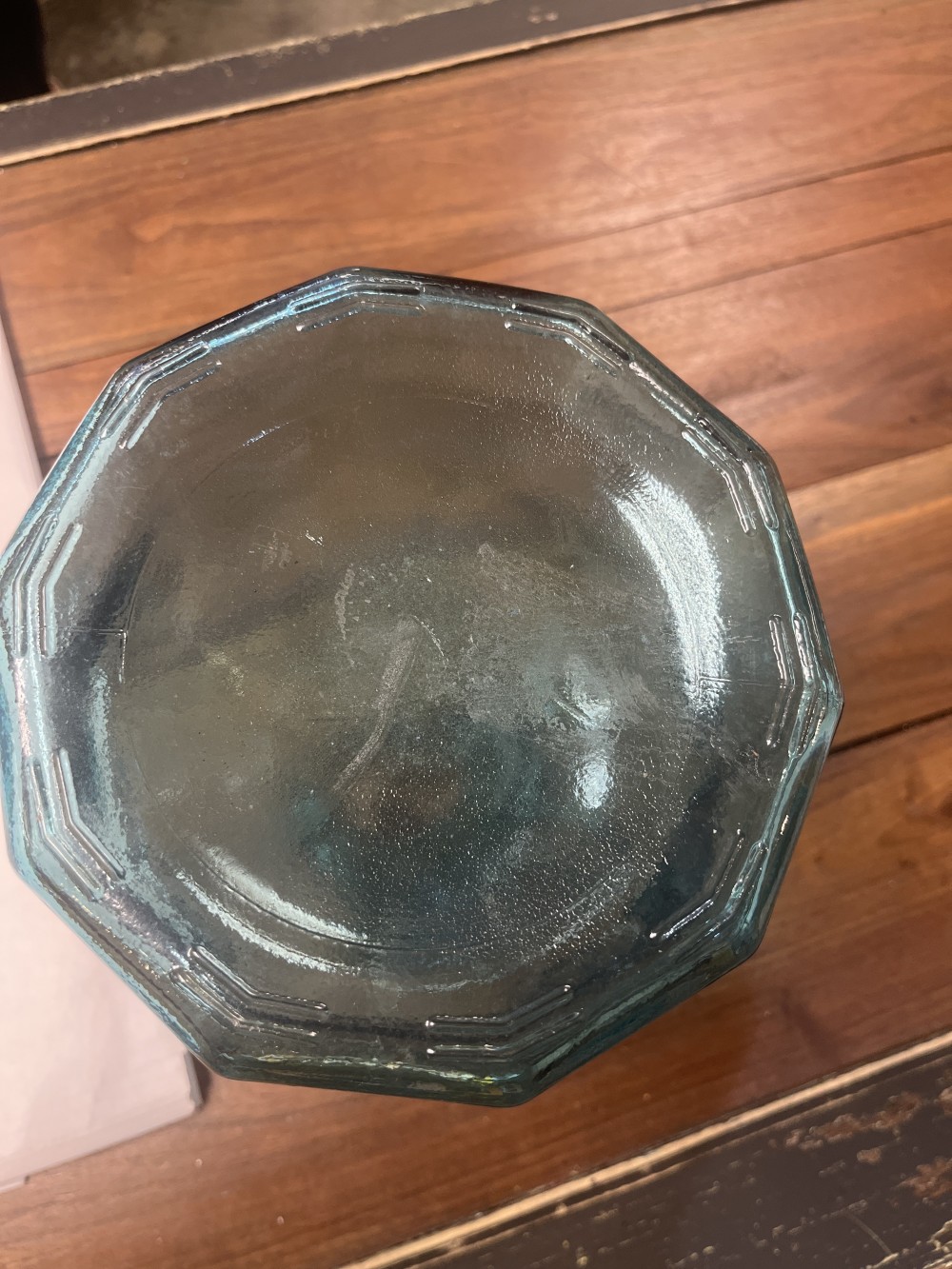 VivaTerra Zeta Geometric Blue Glass Vase