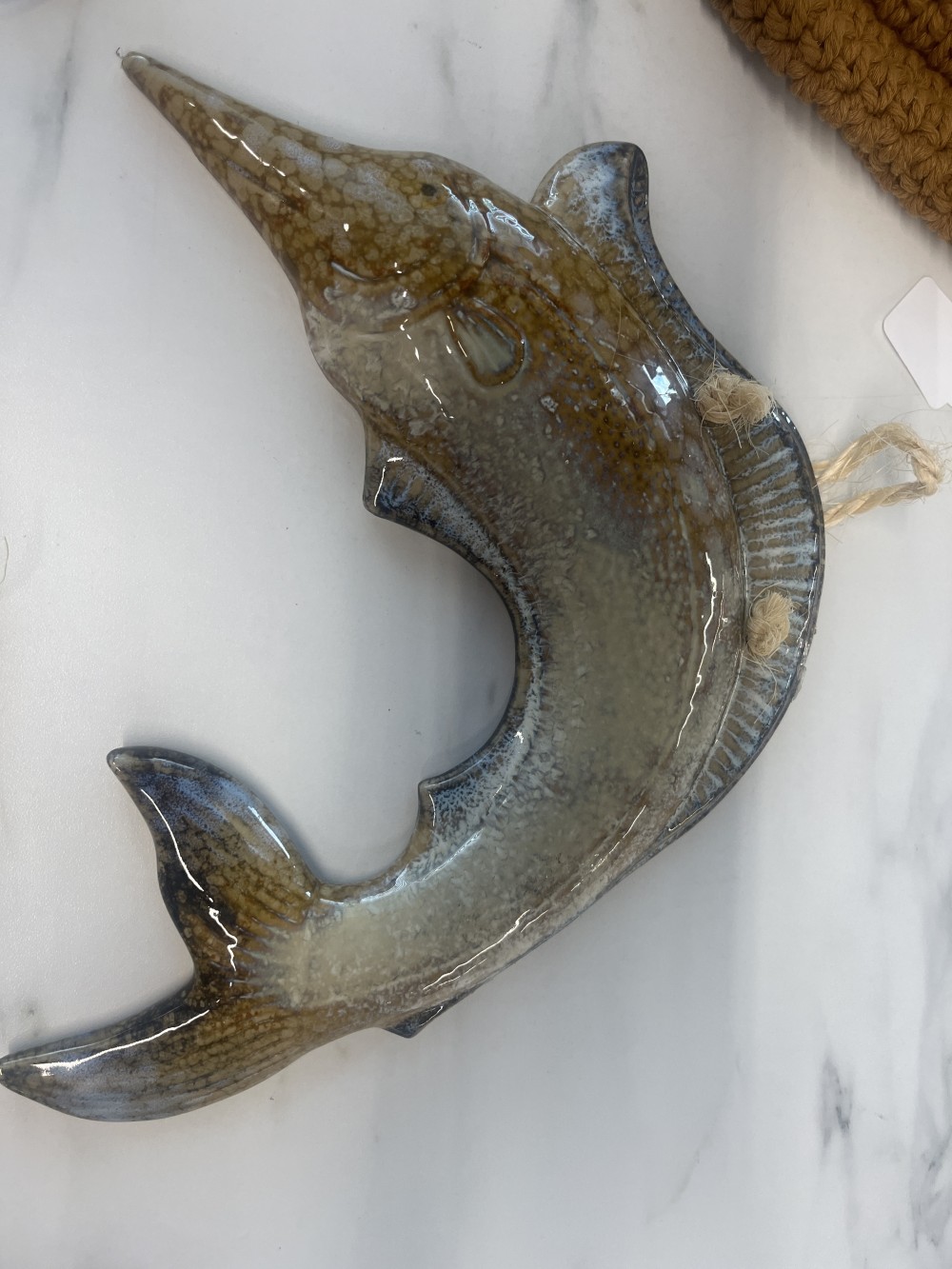 Drip glaze pottery swordfish
