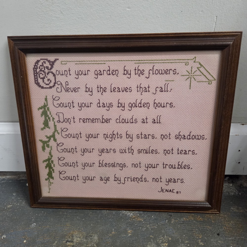 VTG  Inspirational Crosstitch Framed