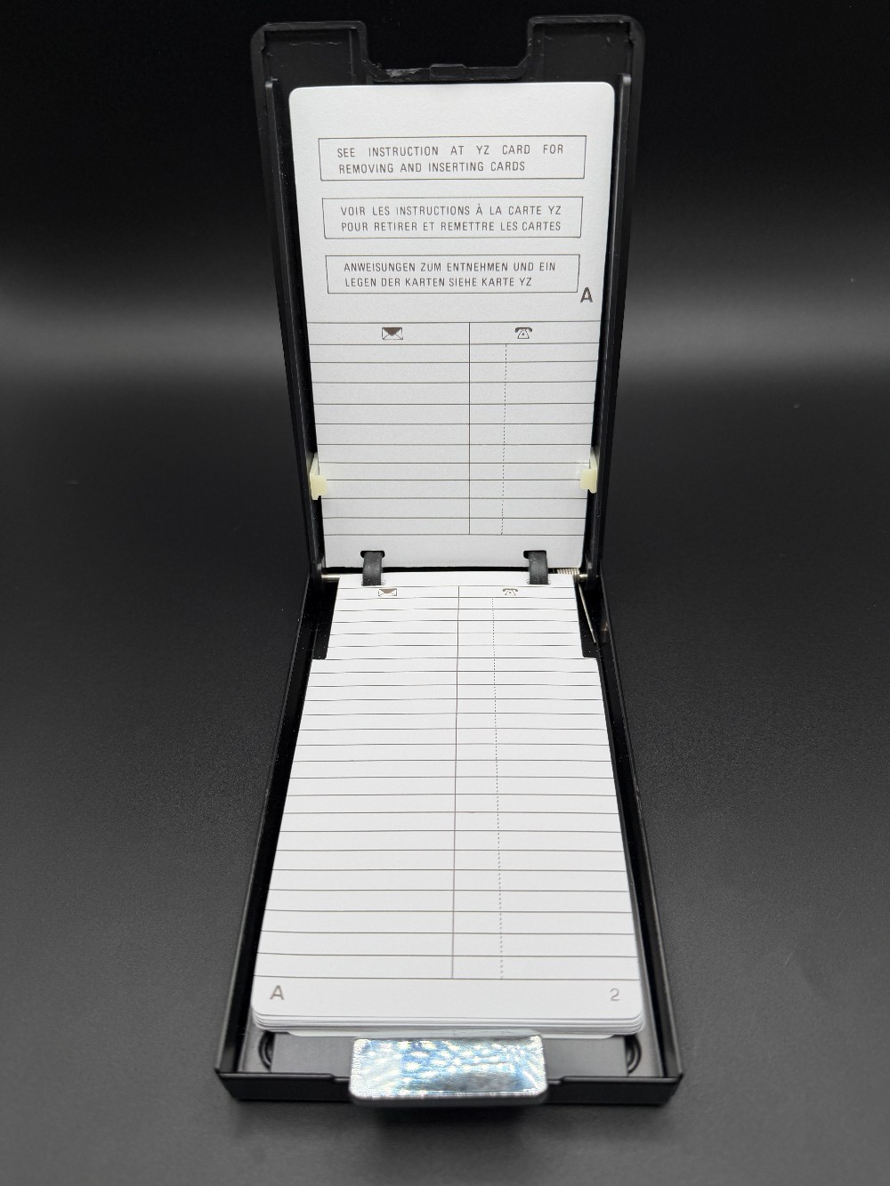 1970s Faux Woodgrain Mechanical Pop-Up Telephone & Address Index Directory - Unused Pages
