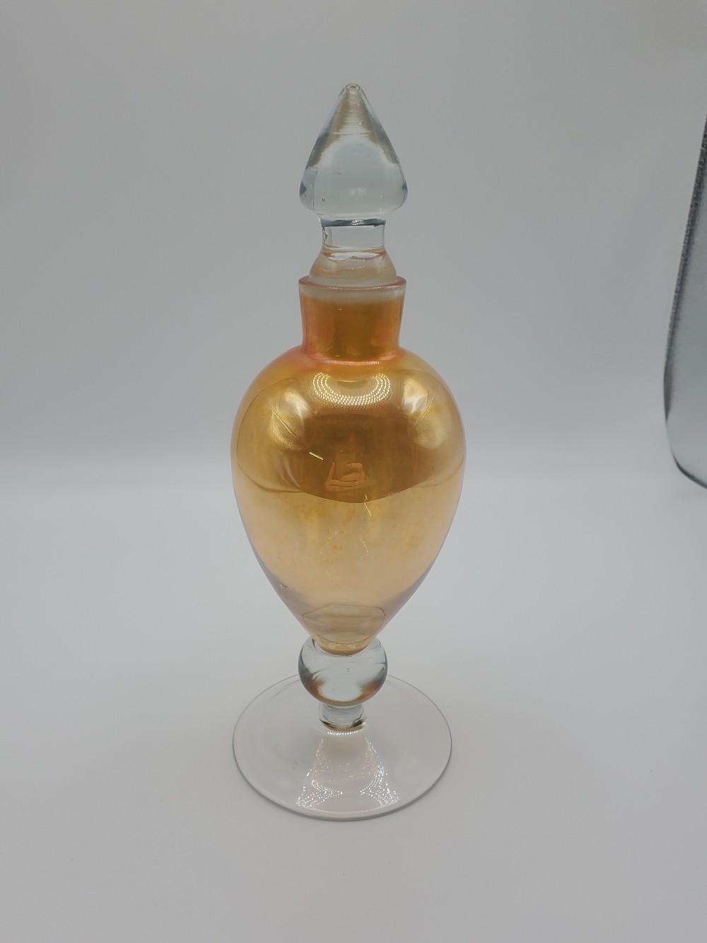Amber Hand Blown Glass Perfume Bottle