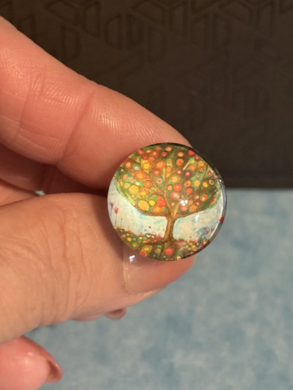Adjustable Ring - Tree of Life Green Autumn