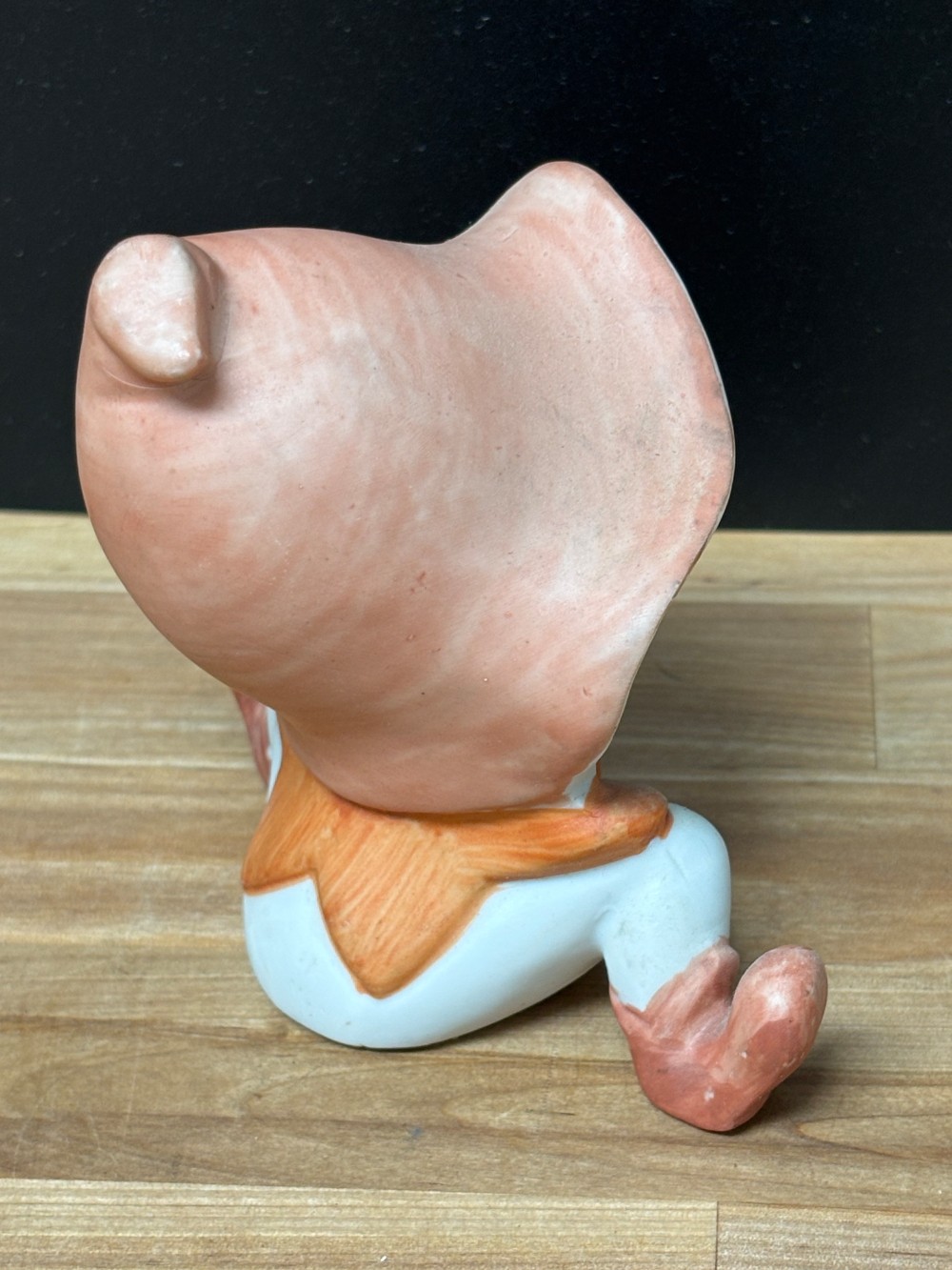 Kitsch Pixie Elf Figurine Orange Homco 5213 Vintage Cottage Big Hat Whimsical